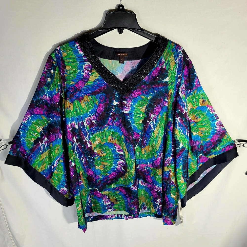 DANA BUCHMAN NWT X-LARGE BEADED BLOUSE VINTAGE - Picture 1 of 7